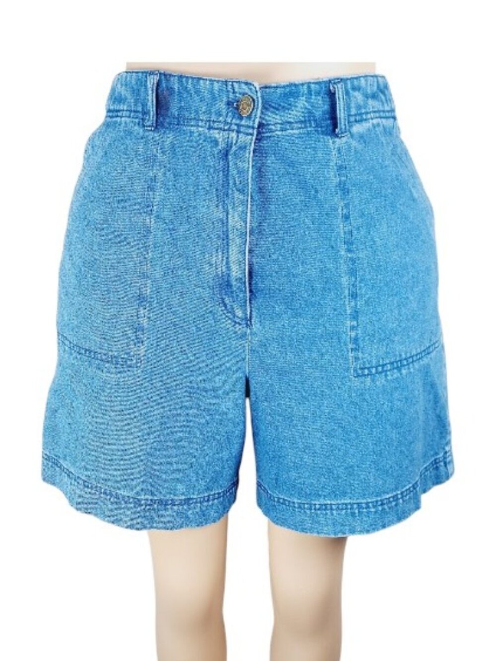 Pendleton Women's Blue High-Rise Denim Classic Bermuda Shorts Size 14